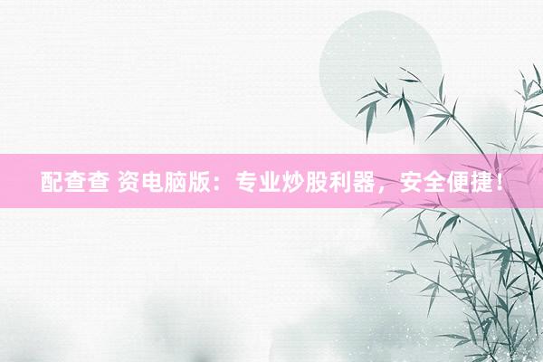 配查查 资电脑版：专业炒股利器，安全便捷！