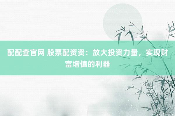 配配查官网 股票配资资：放大投资力量，实现财富增值的利器