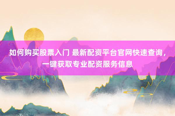 如何购买股票入门 最新配资平台官网快速查询，一键获取专业配资服务信息