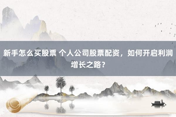 新手怎么买股票 个人公司股票配资，如何开启利润增长之路？